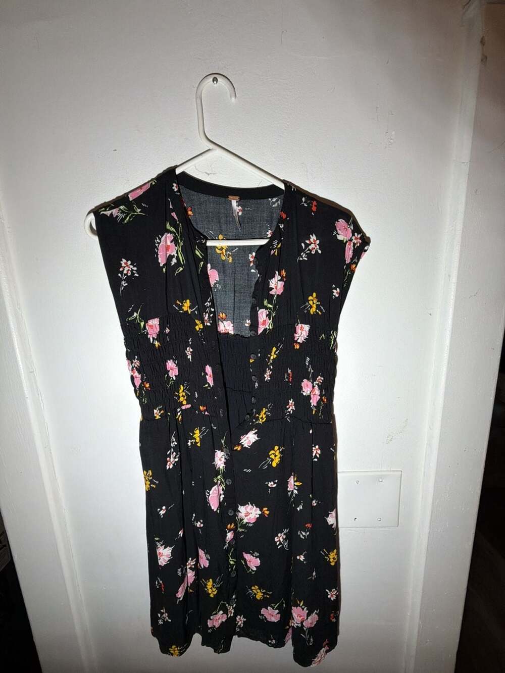 Free People Greatest Day Printed Smocked Shirtdress Size Medium
